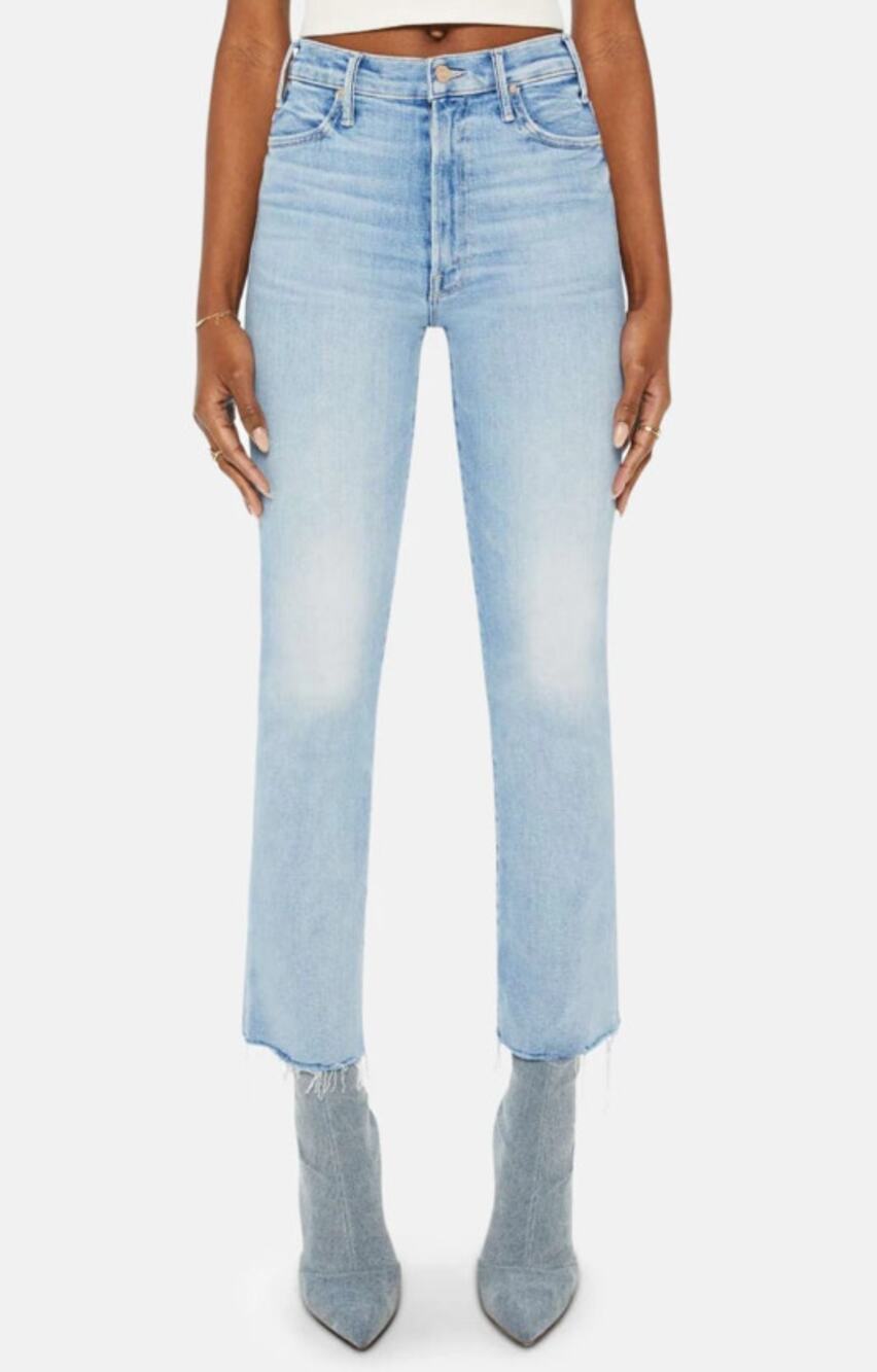 Mother The Hustler Ankle Fray Jeans One Last Trip Size 28